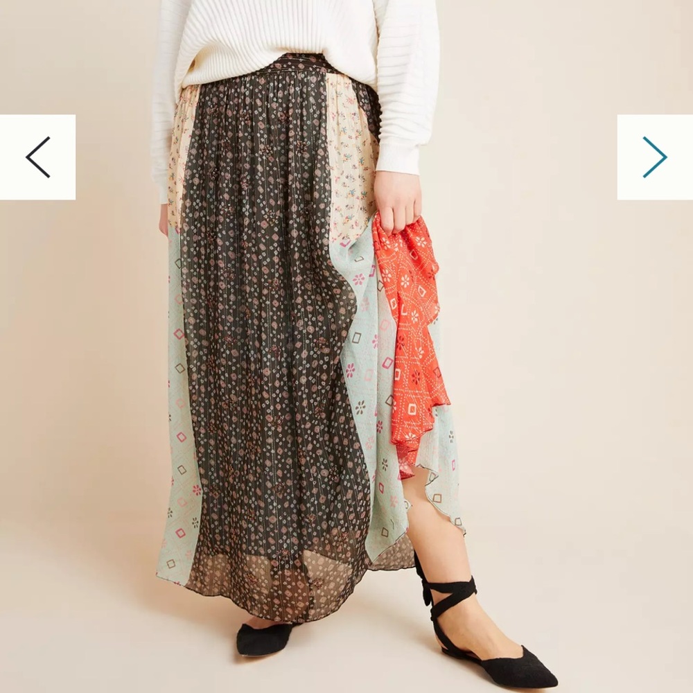 Anthropologie Margot Pleated Maxi Skirt NWT Size 4